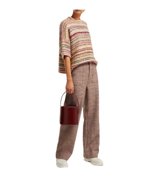Ganni Sweaters - Ganni mixed Knit drop shoulder short sleeve sweater